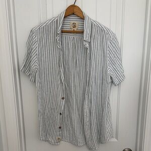SOLD Panama Jack White and Blue Striped Casual Shirt
